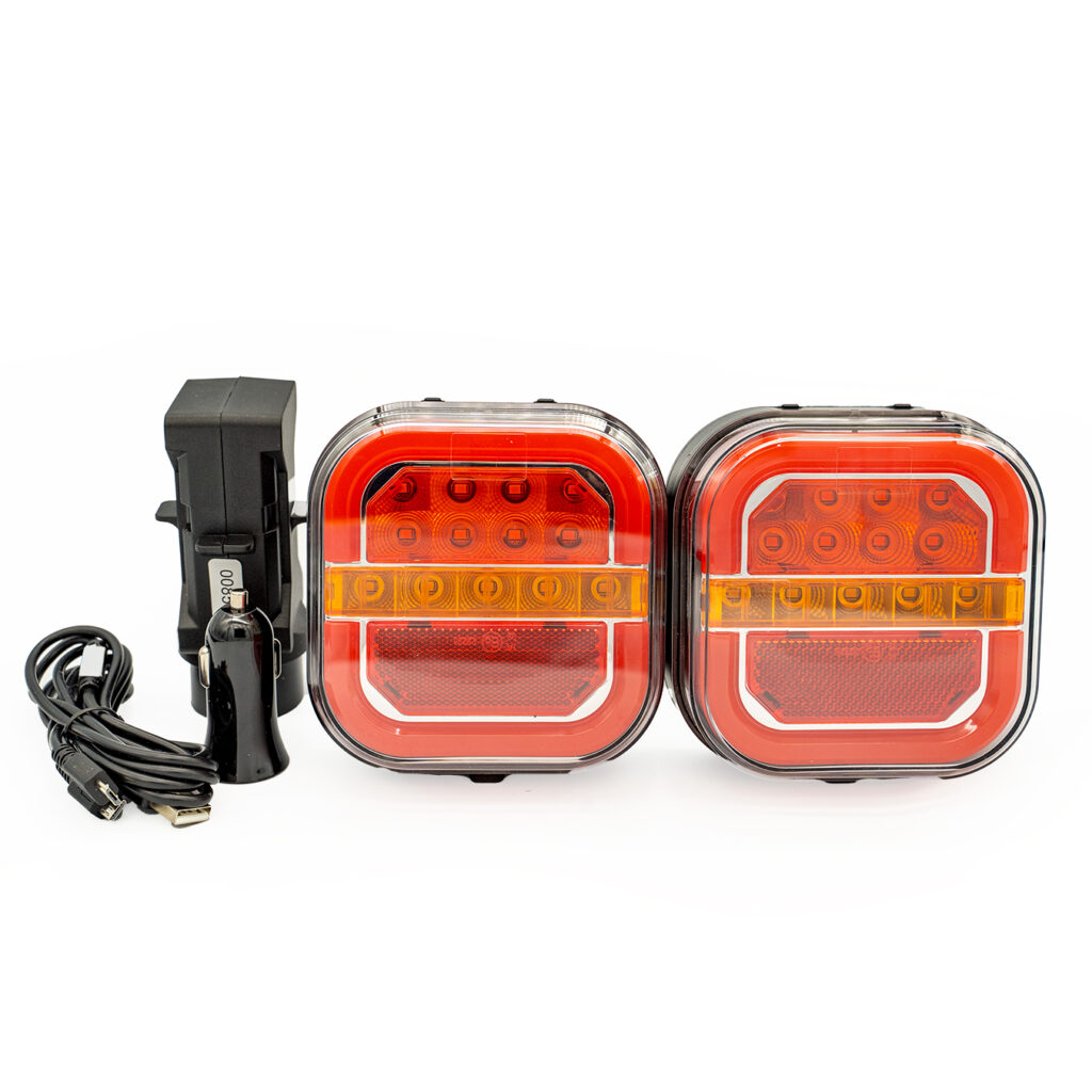 2 Feux Warning LED Ambre Sans Fil - Aimant, Rechargeable, IP67 - Pour Camion, Véhicule Utilitaire