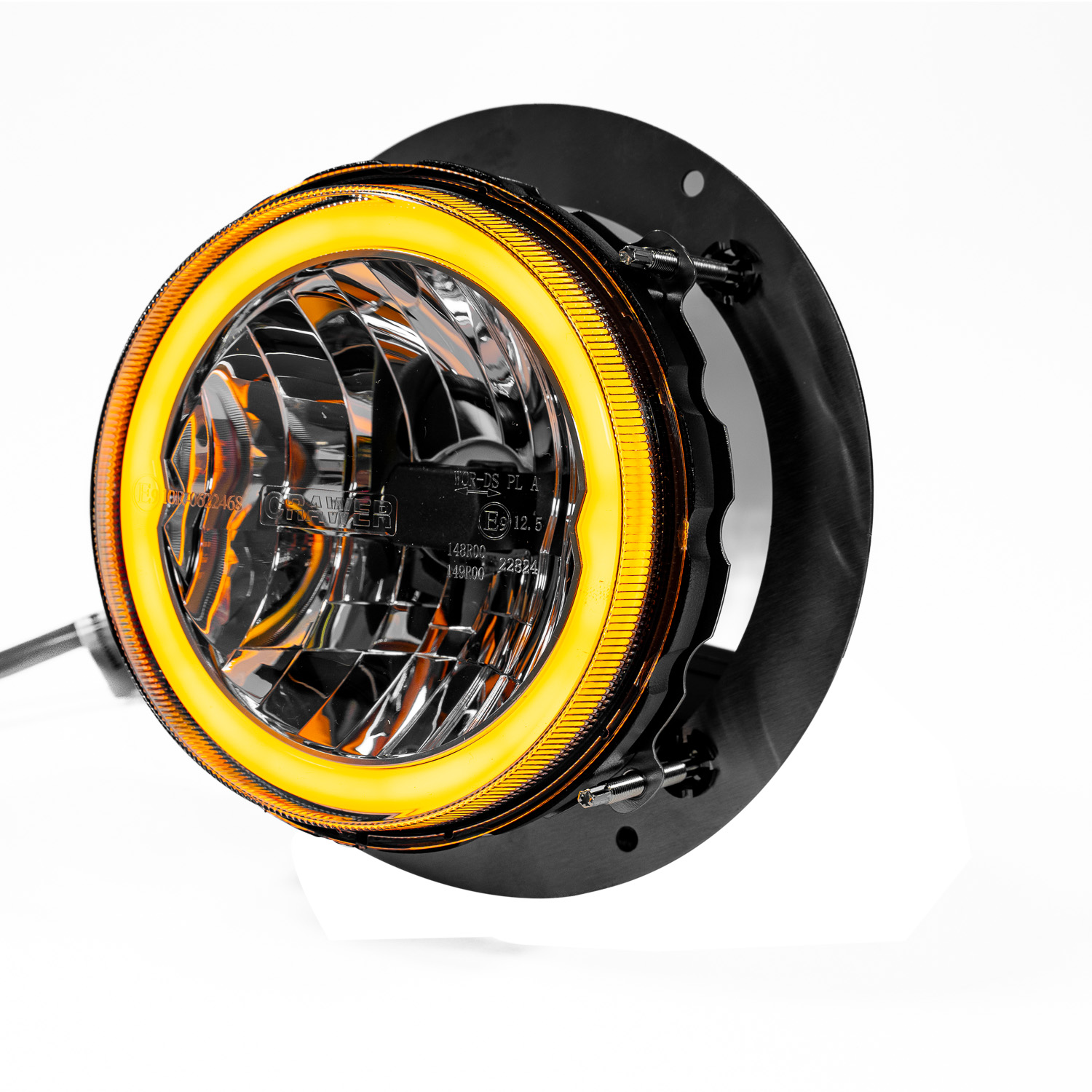 Phare avant LED Deutz-Fahr avec son anneau de position allumé en ambre